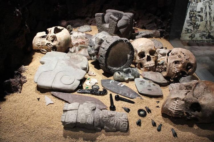 Artifacts in the Templo Mayor museum, Mexico City