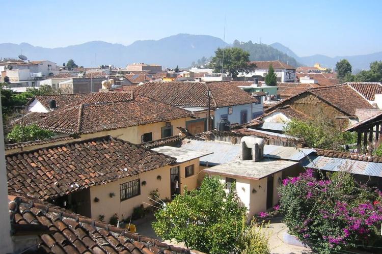 View of a neighborhood in San Cristobal de las Casas, Mexico