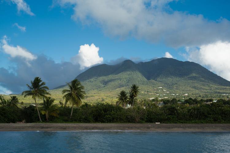 Nevis peak, Nevis Island panorama, St. Kitts and Nevis
