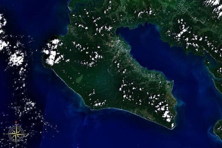 Osa Peninsula and Golfo Dulce in Costa Rica via NASA
