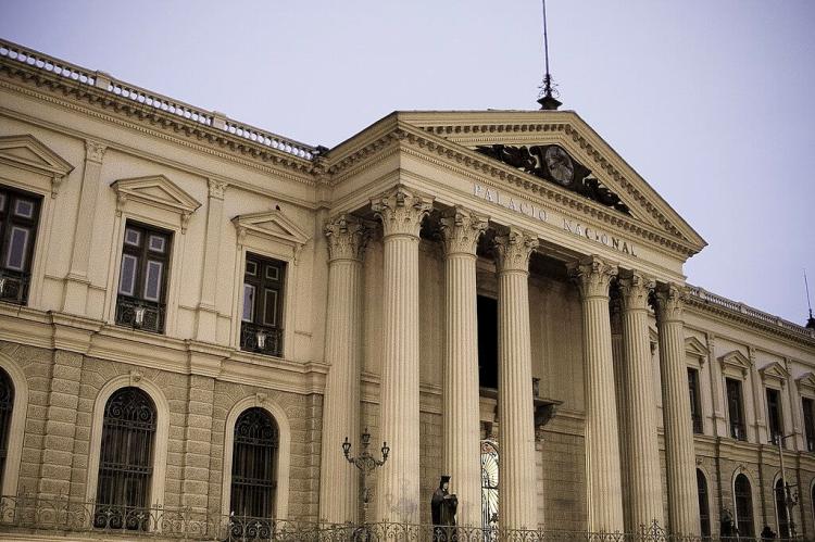 National Palace of El Salvador at sunset