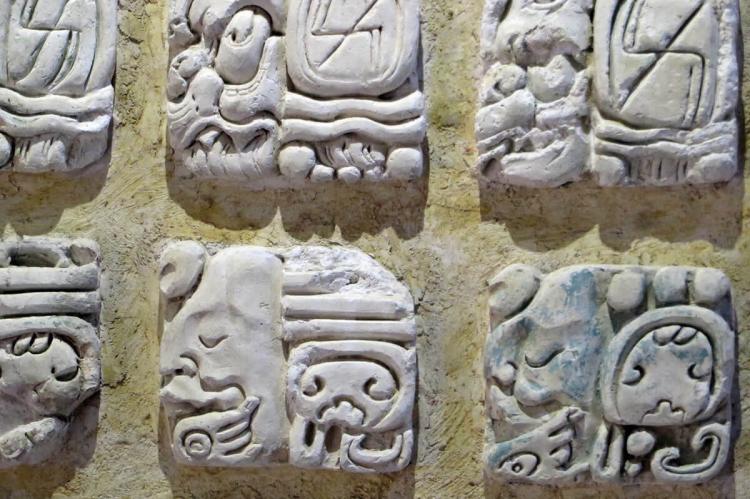 Mayan glyphs, Palenque, Mexico
