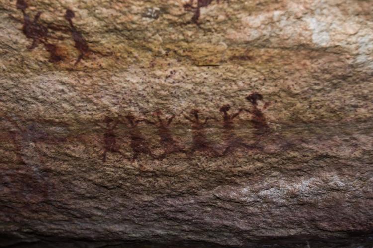 Example of rock painting in Serra da Capivara National Park, Brazil