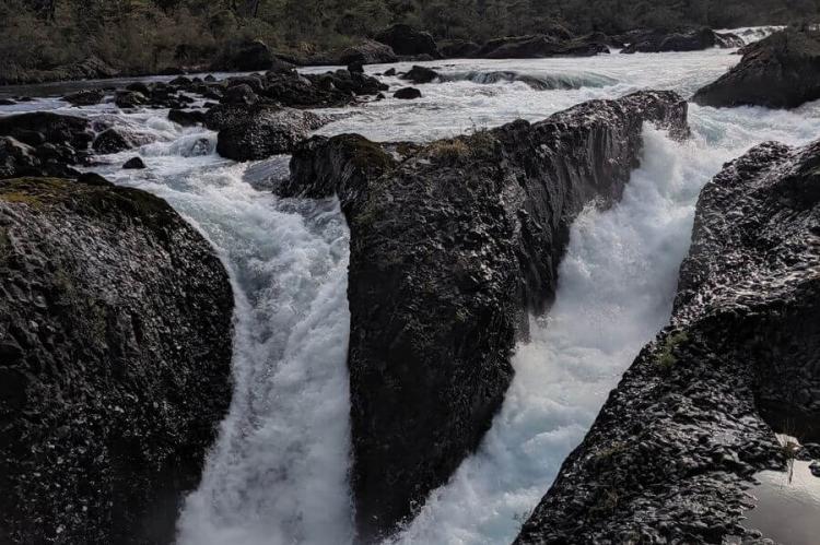 Saltos de Petrohué with Volcan Osorno, Vicente Perez Rosales National Park, Chile
