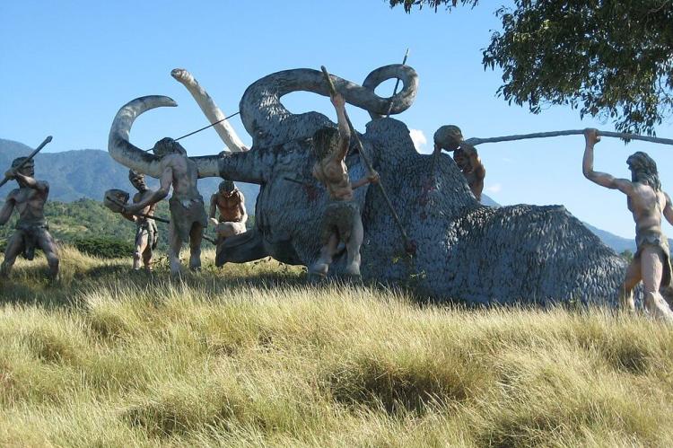 Prehistoric scene at the Baconao park in Santiago de Cuba