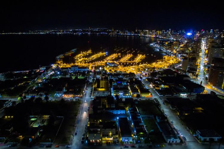Nighttime view of Punta del Este, Uruguay