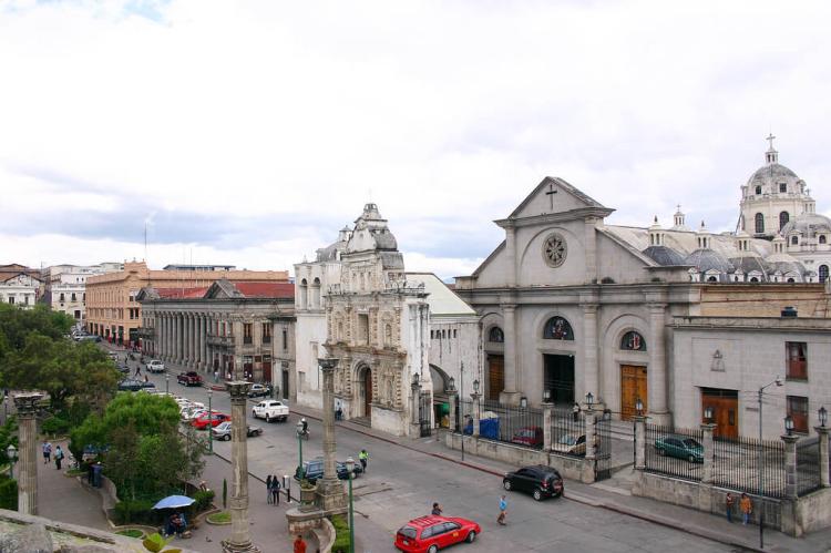 Central Park in the city of Quetzaltenango, Guatemala