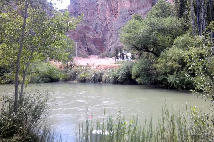 Chubut River after passing through the dam