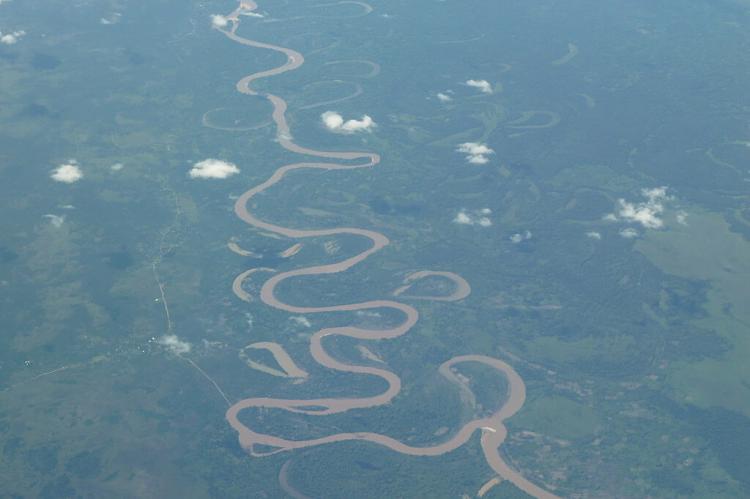 Aerial view of the Río Coco, Honduras/Nicaragua border