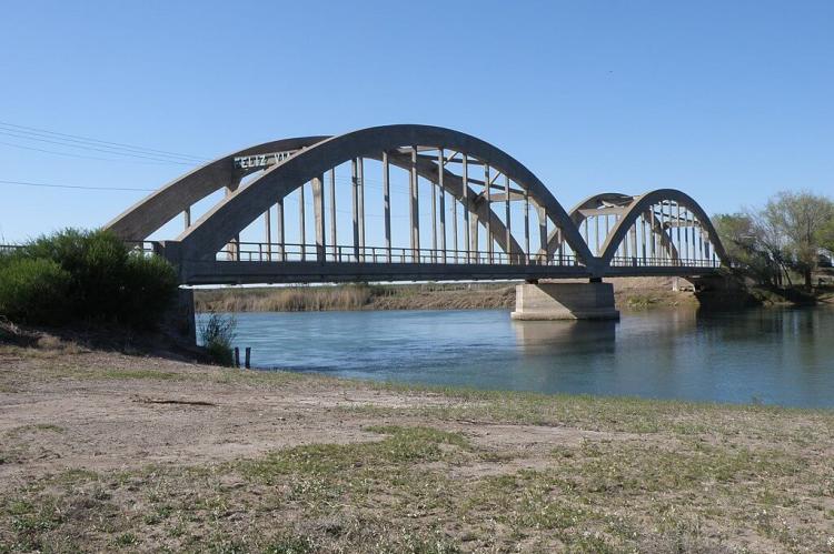 Road bridge over the Colorado River in Argentina
