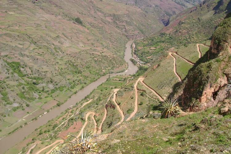 Marañón River seen from near the Morca tunnel, Peru