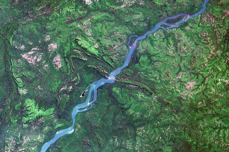 Aerial view of Rio Xingu and Indigenous lands