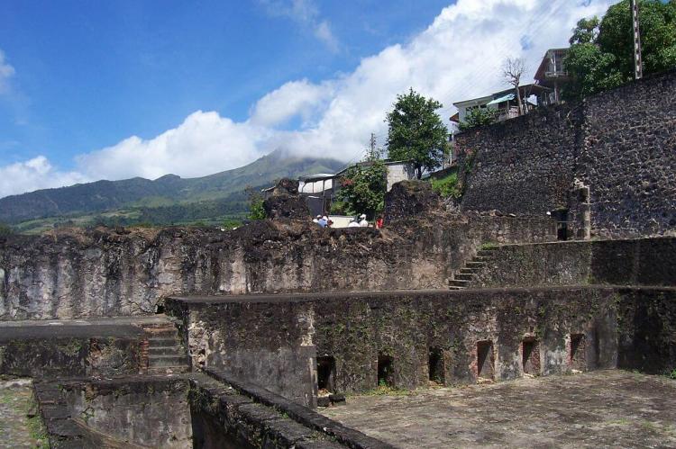 Ruins of the theater of Saint-Pierre, destroyed by the eruption of Mount Pelée, Martinique