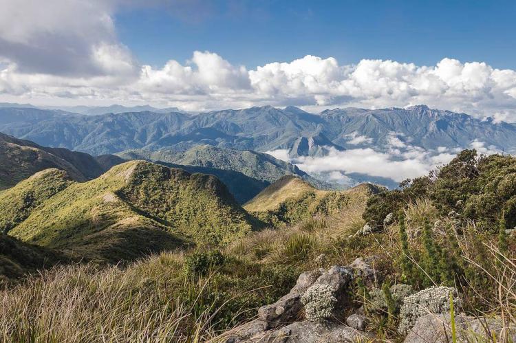 Panorama of the Serra da Mantiqueira mountain range, Brazil 