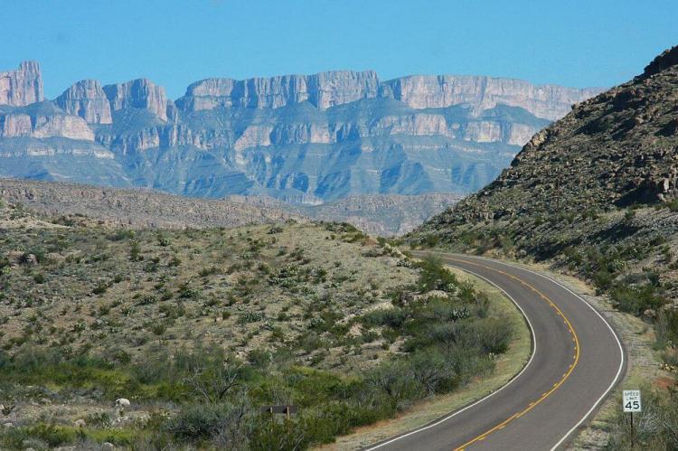 Sierra del Carmen in Mexico near Boquillas Canyon in Big Bend National Park, Texas