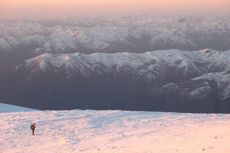 View of the Andes from Sierra Velluda, Chile