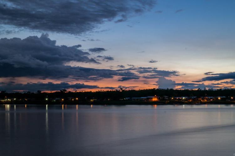 Sunset on the banks of the Atrato River, Colombia