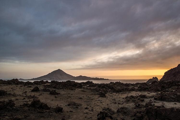 Sunset over Pan de Azúcar island, Chile