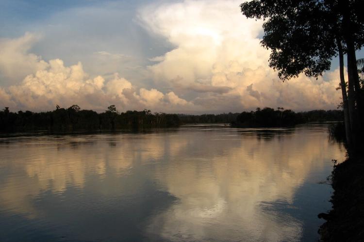 Sunset on the Xingu River, Amazonia, Brazil