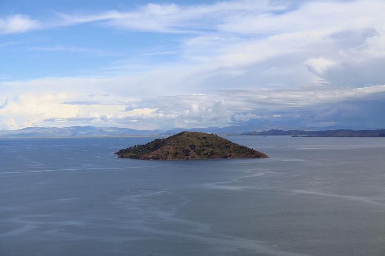 Taquile Island from Amantani Island, Lake Titicaca, Peru