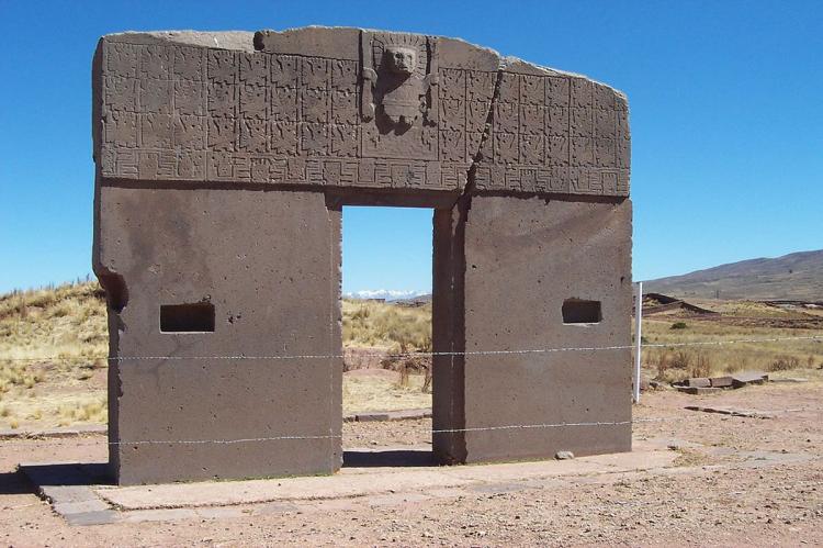 Gateway to the Sun, Tiwanaku ruins archaeological site, Bolivia