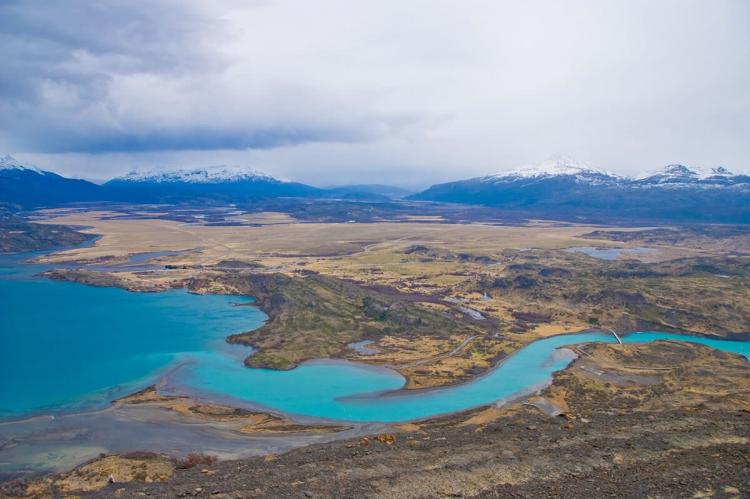 Aerial view of Torres del Paine, Patagonia, Chile
