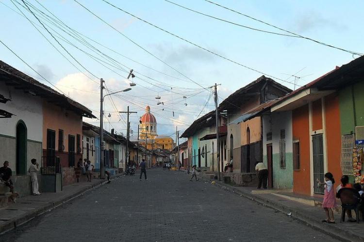 Typical street in Granada, Nicargua