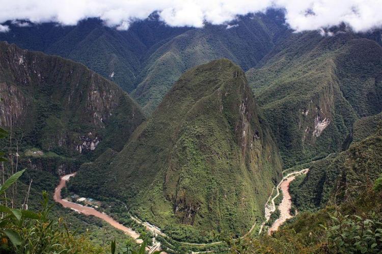 Urubamba River, view from Machu Picchu, Peru 