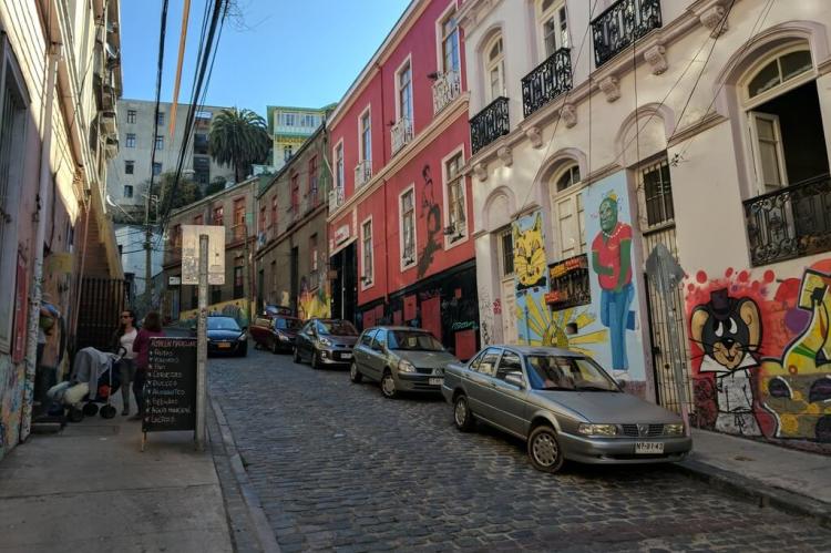 Street scene in Valparaiso, Chile