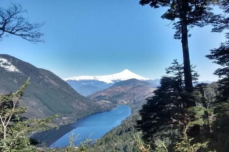 View of Villarrica volcano from Huerquehue National Park, Chile