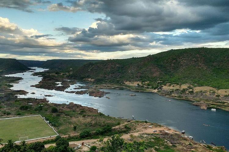 São Francisco River seen from Mirante Secular in the city of Piranhas,  Alagoas, Brazil