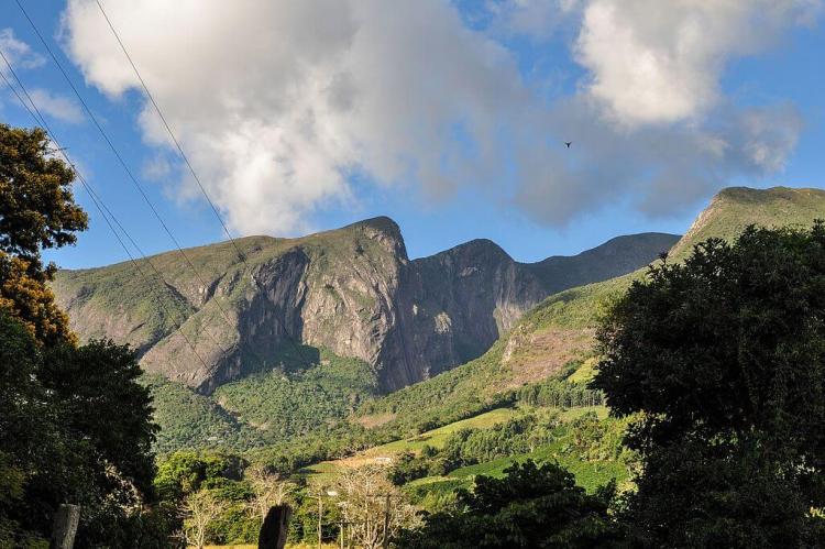 View of the Serra do Caparaó from the mining town of Alto Caparaó, Brazil