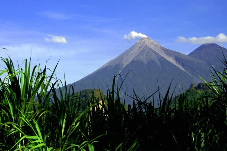Volcan de Fuego (left) and Acatenango (right) in Guatemala
