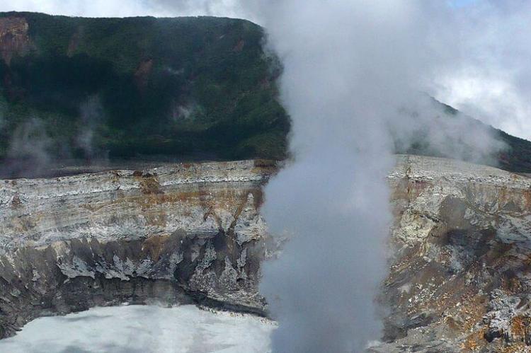 Column of smoke rising from the crater, Poás Volcano, Costa Rica
