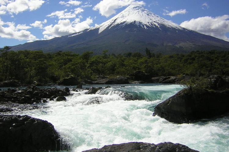 Volcano Osorno and Petrohué waterfalls, Chile
