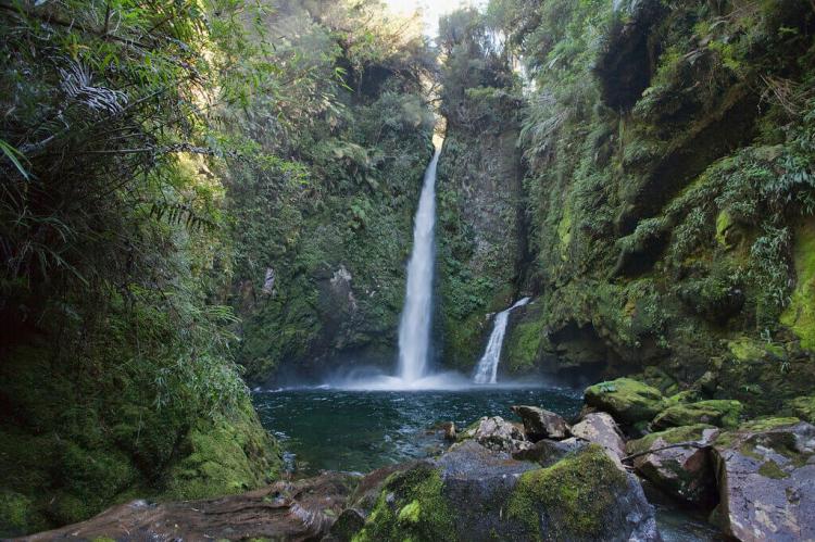 Waterfall in Pumalín Douglas Tompkins National Park, Chile