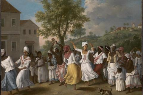 Dancing Scene in the Caribbean, oil on canvas by Agostino Brunias, sometime between 1764 and 1796.