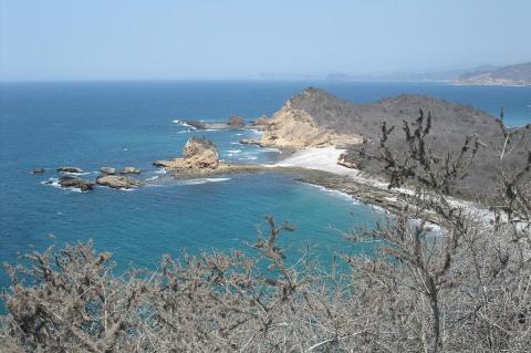 Rocky coast in Machalilla National Park, Ecuador