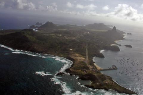 Aerial view of Fernando de Noronha island, Brazil 
