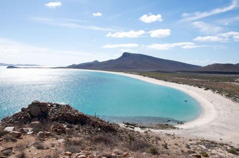 La playa de Isla Espíritu Santo (Mexico)