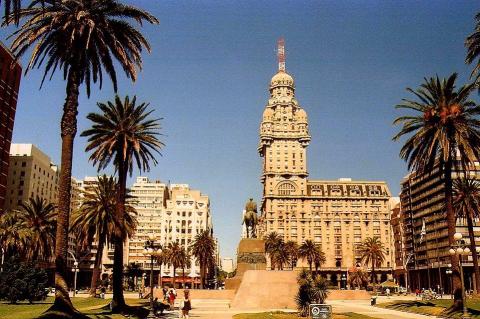 Independence Square and Salvo Palace, Montevideo, Uruguay