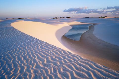 Dunes near Lagoa Bonita at Lençóis Maranhenses National Park, Brazil