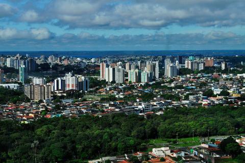 Aerial view of Manaus, the capital of the Brazilian state of Amazonas