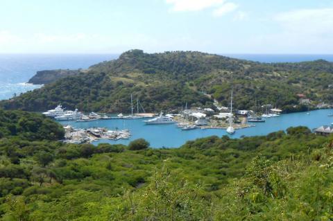 Nelson's Dockyard view from Shirley Heights, Antigua