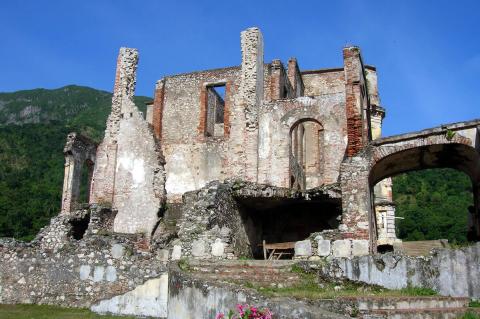 View from the side of the Palais de Sans-Souci, Milot, Haiti