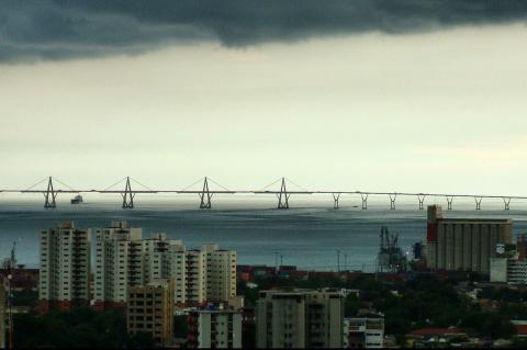 View of port of Maracaibo and bridge, Venezuela