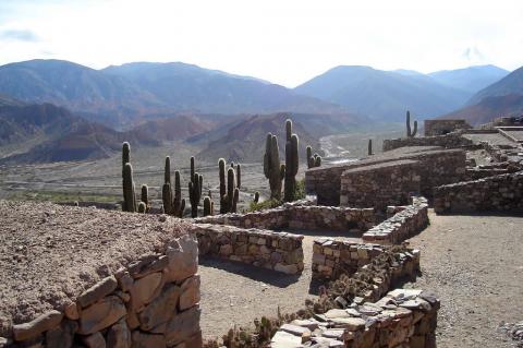 Ruins of Pucará de Tilcara, in the Jujuy province, Argentina. Located in the Quebrada de Humahuaca