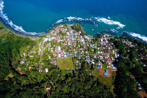 Aerial view of Puerto Viejo Limon, Costa Rica