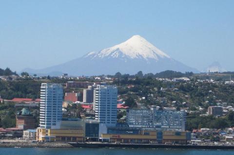 Puerto Montt, Chile with Volcan Osorno in background