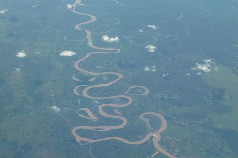 Aerial view of the Río Coco, Honduras/Nicaragua border